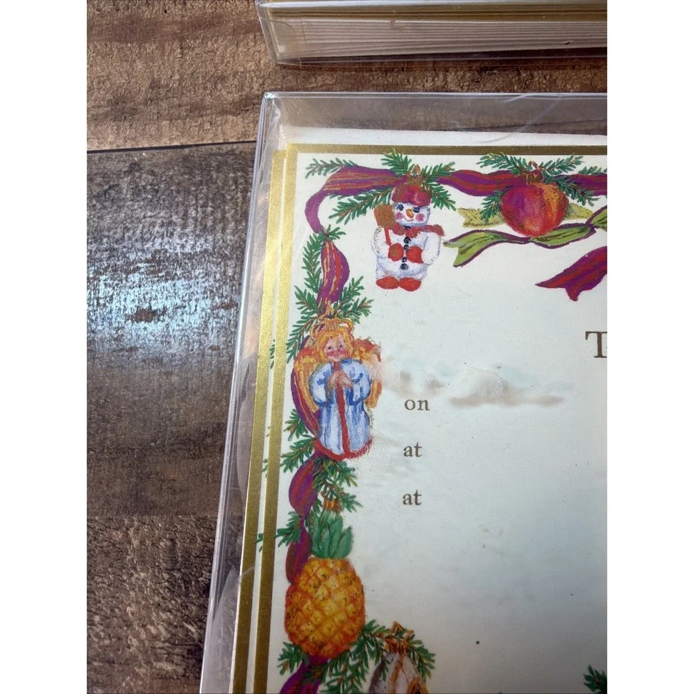 Christmas Trim the Tree Party Invitations Caspari 10 Per Box Lot of 2 Vintage